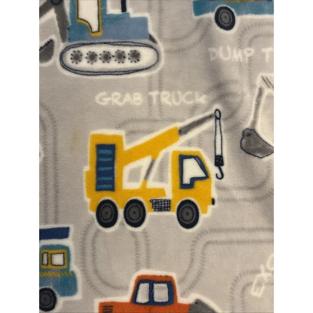 Novogratz Kids Construction Throw Blanket 50x60 Dump Truck Excavator Fleece